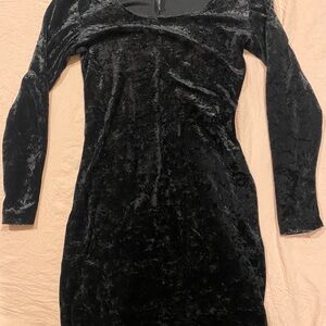 All that Jazz Vintage Long Sleeve Velour Mini Dress
